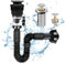 Kit de Vidange de Lavabo, Kit Siphon pour Lavabo avec Siphon, Vidange D'évier de Salle de Bain Peut Etre Etendu avec Un Tube en PVC de 295-985mm