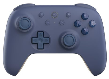 AKNES 8Bitdo Ultimate 2C Mando Bluetooth para Switch 2/ Switch, Joysticks de Efecto Hall, Gatillos Digitales No Lineales, Bumpers L4/R4 Remappable, Control de Movimiento de 6 Ejes - Azul oscuro