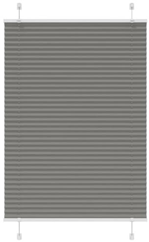 vidaXL Plissee Anthrazit 95x150 cm Stoffbreite 94,4 cm Polyester, Faltrollo, Klemmfix, Plisseerollo, Jalousie, Rollo, Plisseerollo für Fenster