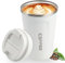 Mug Isotherme - Tasse Isotherme - Mug Isotherme Café - Thermos Café - Mugs avec Couvercle - Idéaux pour une Utilisation en Déplacement - Écologiques - avec une Capacité de 380 ml (Blanc)
