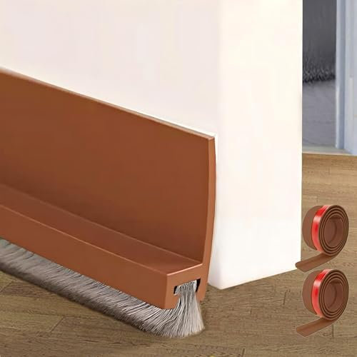 Midslinee 100cm Marrone Paraspifferi per Porte, Paraspifferi porta blindata, Guarnizione a Spazzola per Porte, Paraspifferi Sottoporta, door seal