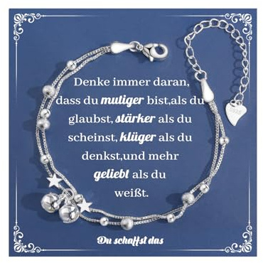 CheersLife Armband für Mädchen, Teenager Schmuck, Kleeblatt Kleine Glocke | Katzenpfote Stern Schmetterlinge Armband Geschenke 12-21 Jahre, Weihnachten Geburtstag für Tochter Schwestern Freundin