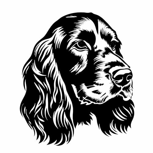AMA SHOP Adesivo Prespaziato Cane razza Cocker Spaniel |Colore nero|adatto per casco auto moto|Passione Caccia