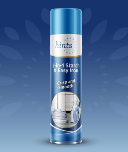 Hints 2-in-1 Starch & Easy Iron Spray, Ironing Aid That Helps Remove Creases for a Crisp & Smooth Finish, 300ml, Pack of 3