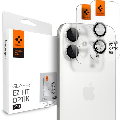 Spigen Camera Lens Screen Protector [GlasTR EZ Fit Optik Pro] Designed for iPhone 17 [Case Friendly] - Silver [2 Pack]