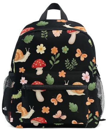 RPLIFE Skurrile Schnecken Kleinkind-Jungen-Rucksack mit Namensschild, Kinder-Rucksäcke, Kindergarten-Rucksäcke, 3–8 Jahre