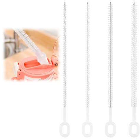 Strohhalm Reinigungsbürsten Für Stanley Tumbler,Strohhalm Reinigungsbürste,Strohhalm Bürste,6mm & 10mm Reinigungsbürste Strohhalm,Volle Borstenabdeckung, Großer Griff(4 Stück)