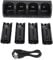 Culnflun Controller Charger Station for Wii Remotes, 4 in 1 Charging Dock with 2800mAh Rechargeable Batteries and LED Indicators for Wii Remote Controllers (Black)
