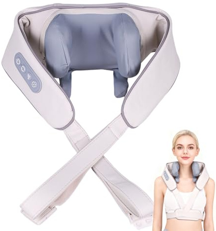 Nackenmassagegerät mit Wärme, Shiatsu Massagegerät Nacken mit 6D-Massage Von Tiefem Geweb, Nackenmassage Um Schmerzen Am Hals, Rücken, Taille Usw, Rückenmassagegerät für Zuhause, Büro, Auto