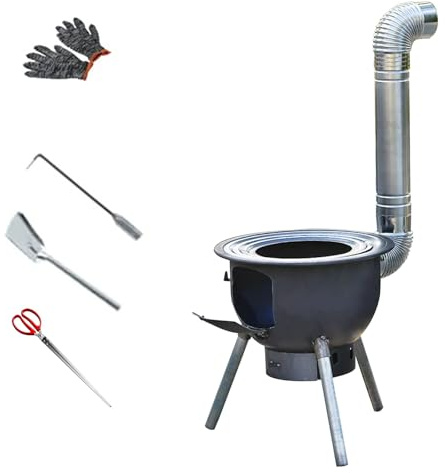 Holzofen, Multifunktionaler Kaminofen für Outdoor Küche, Abnehmbare Ofenbeine, Einteilig Gefertigt, für Zelte, Innenräume und Villen(43cm/17in)