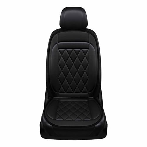 Generisch Winter Autositzauflage mit voller Rückenlehne - Einzel- und Zweisitzer Bequeme Sitzmatte für Fahrer- und Beifahrersitz - Passend für in PKW, SUV, LKW und Transportern (Schwarz, Einzel)