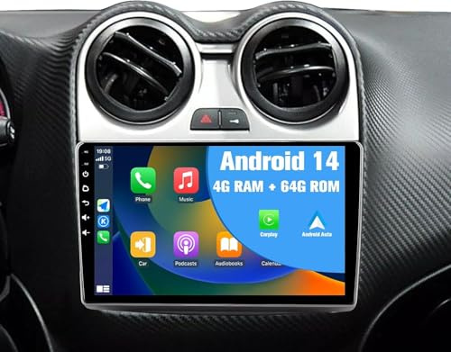 9 Autoradio para Alfa Romeo 2008-2016 Radio 2 DIN con Carplay Android Auto Pantalla TáCtil para Coche Bluetooth Navegación GPS FM/RDS WiFi SWC AHD Android 14 4+64G