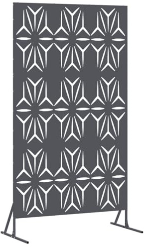 Xhnifbn Anthrazit Sichtschutzzaun 100x50x180 cm aus Stahl Modernes Design Robuste Gartenabtrennung für Balkon Terrasse und Beetbegrenzung