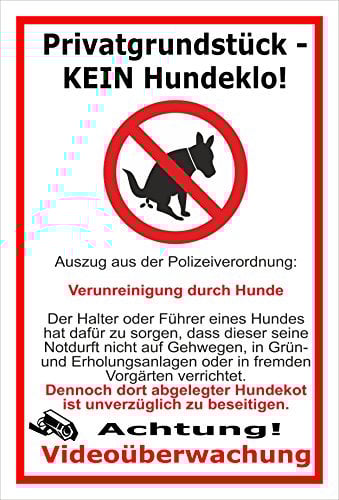 Melis-Folienwerkstatt Schild - Privat - Kein Hundeklo - 30x20cm - 3mm Hartschaum – 20 VAR S00187-032-B