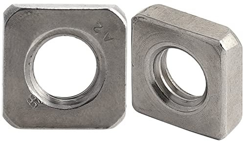 OPIOL QUALITY® Vierkantmuttern niedrige Form DIN 562 M3 aus Edelstahl A2 V2A (10 Stück) Vierkant Einlegemutter Muttern Quadratmuttern Vierkant-Mutter Mutter