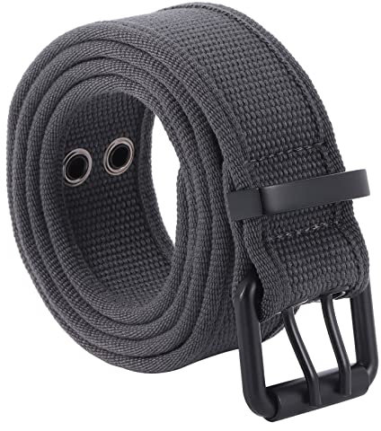 KYEYGWO Canvas Gürtel für Herren und Damen, Verstellbare Doppelter Loch Leinwand Stoffgürtel für Unisex, Breite ca. 3.8cm
