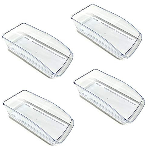 HAC24 4er Set Kühlschrank Korb Transparent Aufbewahrungsbehälter Organizer Kühlschrankbox Gemüse Obst Gefrierschrank Schubladenkorb
