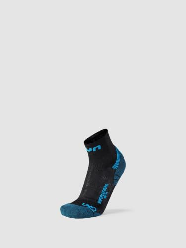 UYN Herren Run SUPERLEGGERA Socks Strumpf, Black/Indigo, 42/44 S100076