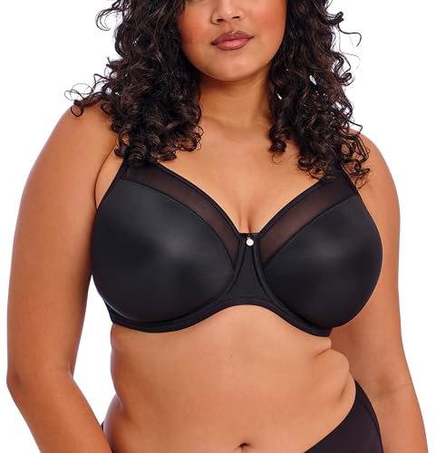 Elomi Women's Smooth Underwire Molded Bra, Black, 46DD