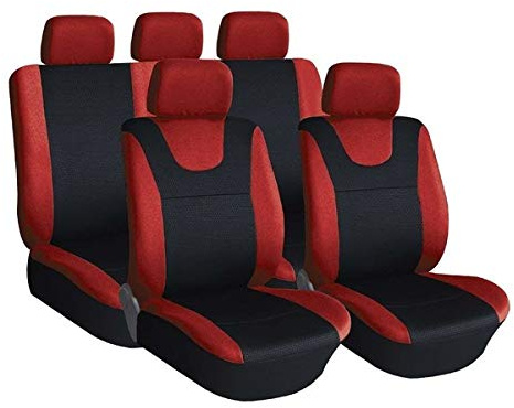 Xtremeauto Red and Black Sport Car Seat Cover Protectors - KA, Fiesta, Focus, Mondeo, C-Max, Eco-Sport, S-Max, Edge, Escort