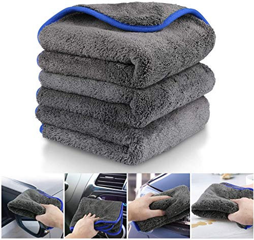 3X Profi Mikrofasertücher mit 1200 GSM - extrem saugstark & lackschonend Dank weicher Mikrofaser - Ideales Auto Poliertuch zur Reinigung von Auto & Motorrad - Mikrofaser Poliertuch (40x40cm)