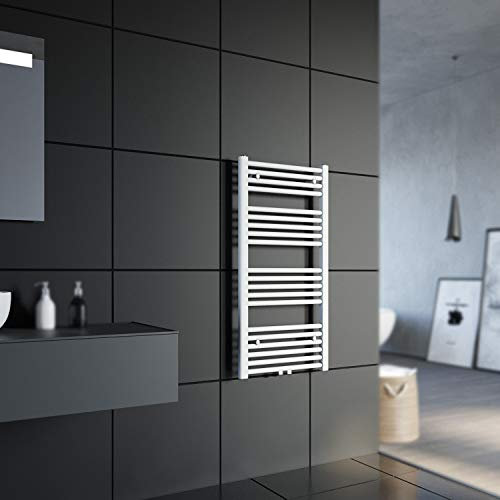 SONNI Badheizkörper 1000x500mm Handtuchtrockner Weiß 448 Watt Design Hantuchwärmer Bad Mittelanschluss Heizung