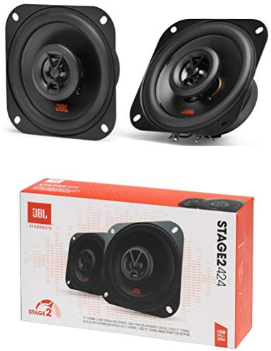 2 altoparlanti compatibile con JBL STAGE2 424 coassiali 2 vie quadrati da 10,00 cm 100 mm 4 25 watt rms 150 watt max 4 ohm 88 db spl auto, a coppia