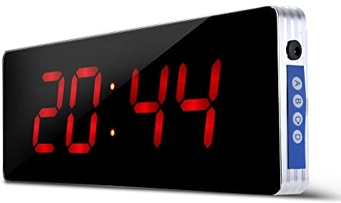 Reloj Digital Grande de Montaje en Pared de 14,2'', Reloj Despertador Digital, Reloj de Pared con Calendario Moderno y Pantalla LED Eléctrica, Reloj de Pared digital para Habitación(Hora + Minuto)