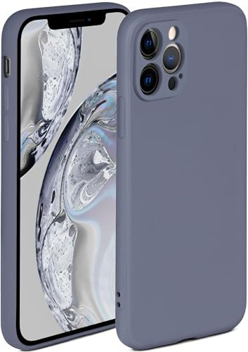 ONEFLOW Soft Case für iPhone 12 Pro Hülle aus Silikon mit Kameraschutz, Silikonhülle mit erhöhtem Schutz fürs Display, Backcover Schutzhülle, weiche Handyhülle, Blau Grau