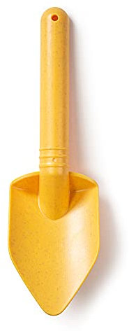 Bigjigs Toys Eco Spade For Kids (Honey Yellow) - 20.5cm Wheat Fibre Sand Shovel, Quality Holiday Toys for Toddlers