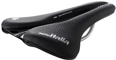 Selle Italia MAX NOVUS Boost EVO TI 316 Gel Superflow - Sella Bicicletta, Bici da Strada, eMtb, Foro Anatomico, Comoda - Taglia Unica, Nero