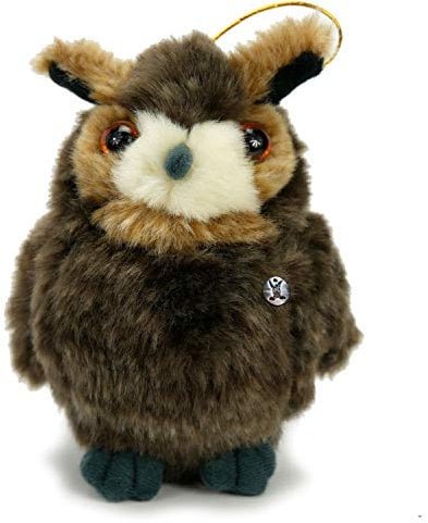Uhu Kuscheltier Ohreule Horneule Eule Plüschtier braun 12 cm PUSCHKA