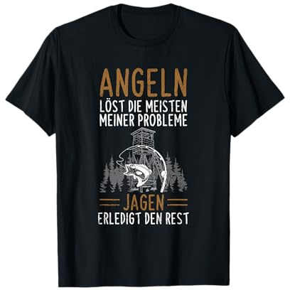 Jäger Angler Jagd Angel Spruch T-Shirt