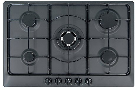 Plados Plaque de cuisson STAR75 à gaz encastré 5 brûleurs 75 cm - Noir mat