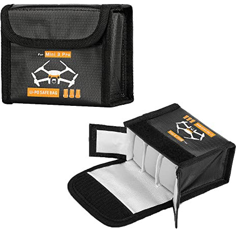 Fututech Lipo Battery Storage Bag for DJI Mini3 Mini 3 Pro Protective Case Cover Battery Storage Box Explosion-proof Anti-Humidity Dustproof Drones Accessories (3)