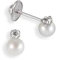 Turmalina - Pendientes bebe niña tu y yo de Plata de Ley 925, pendientes con piedra y perla, tamaño de 4 x 6,5, de la marca de joyería Turmalina by Martina