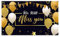 Decorazioni per Feste We Will Miss You, Sfondo Festa di Addio in ORO Nero Extra Grande Sfondo Fotografico Miss You Banner per Feste di Laurea Pensionamento Anniversario, 72,8 x 43,3 Pollici