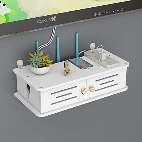 iDMRURvm WiFi Router Aufbewahrungsbox Regal Wandhalterung Kabel Organizer Wandbehänge TV Kabel Verstecken Box
