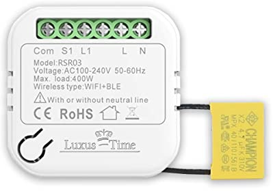 Wifi Einbauschalter Schalter Relais Modul Smart Home Switch Fernbedienung über Handy für Hausautomation Unterputz Intelligenter WLAN Lichtschalter RSR03