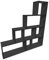 Coemo Treppenregal Scala Schwarz Bücherregal 4 Etagen, Stufenregal mit 6 Fächern, Raumteiler, Standregal, Aktenregal aus Holz 155x29x163 cm für Wohnzimmer, Schlafzimmer und Küche