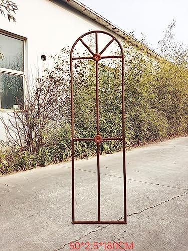 Edelrost Garten Rankgitter Metall Rost Gartendeko Rosenbogen Garten Rankhilfe aus Metall Handarbeit 032187 :50*H180cm, 7 kg