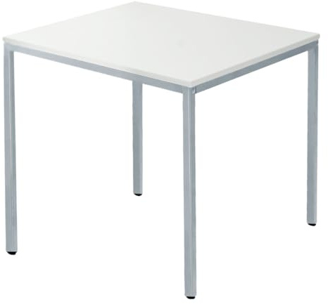 Tisch 80x80 cm quadratisch, Schreibtisch klein, compact Desk, Arbeitstisch lichtgrau, Tisch 72 cm hoch, Anbautisch, Home Office Desk, Esstisch, Study Table, Besprechungstisch