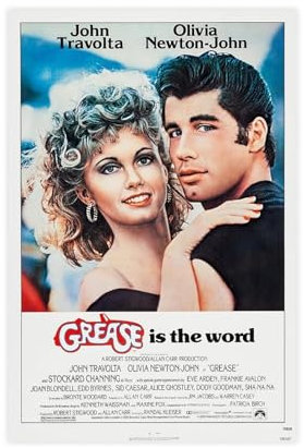NEDOES Grease 1978 Filmposter auf Leinwand, Schlafzimmer, Dekoration, Sport, Landschaft, Büro, Raumdekoration, Geschenk, ungerahmt, 30 x 45 cm