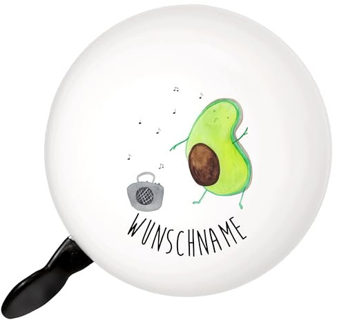 Mr. & Mrs. Panda Personalisierte Fahrradklingel Avocado Tanzen - Personalisierte Geschenke, Individuelle Fahrradklingel, Fahrradklingel