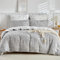 Tokokimo Funda Nórdica Cama 80/90, Funda Edredon 2 Piezas - 1 Funda Nórdica 150x220cm + 1 Fundas de Almohada 50x75cm, Ramas y Hojas Patrón Microfibra, Gris/Blanco