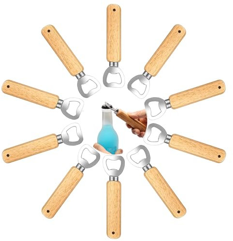 Flaschenöffner personalisiert Holz Edelstahl Bieröffner Geschenk für Männer Papa Opa Vatertag Weihnachten Party Geburtstag