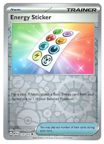 Pokemon - Energieaufkleber 159/165 - Pokemon 151 - Rückwärtsfolie - Einzelkarte