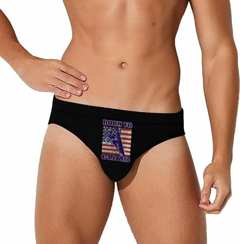 Melbrakin Power Lineman Bandiera degli Stati Uniti Divertenti Slip da Bagno per Uomo Costume da Bagno Bikini Vita Bassa Slip da Surf Corti Costumi da Bagno