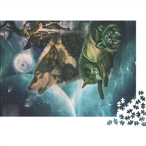 Awesome Wolf Gifts 1000-teiliges Puzzle für Erwachsene – Holzpuzzles – Entspannungspuzzlespiele – Denksport-Puzzle 1000 Teile (75 x 50 cm)