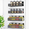 4 Pack Large Magnetic Spice Rack for Refrigerator, Metal Magnetic Fridge Organizer Shelf with Openwork Pattern, Moveable Shelves for Side of Refrigerator, Kitchen Rack (Black)